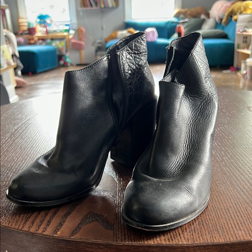 Sleek Black Ankle Booties with Modest Heel